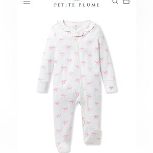 Petite Plume White and Pink Kids Footie